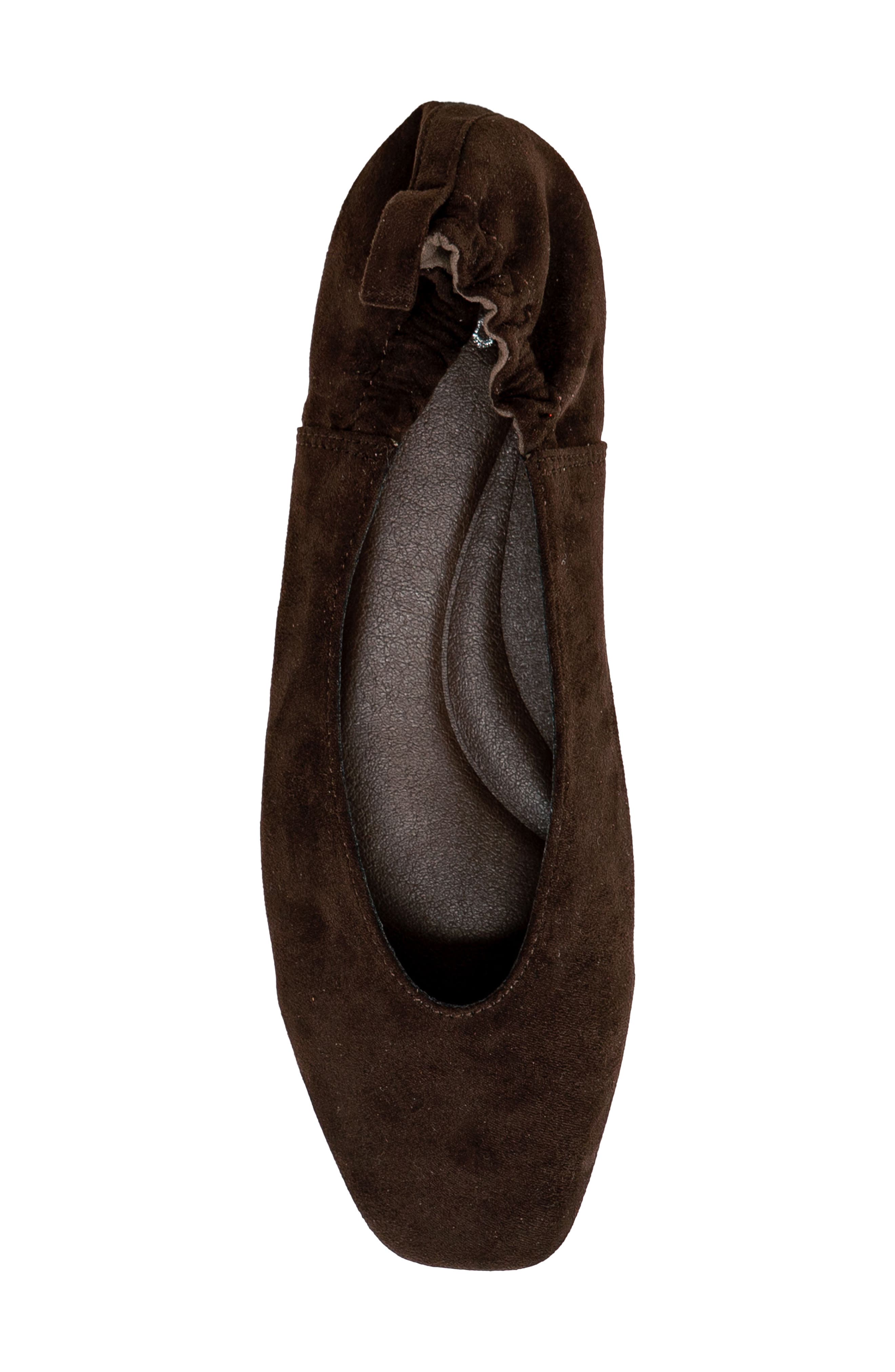Namari Square Toe Leather Flat, Alternate, color, BROWN SUEDE