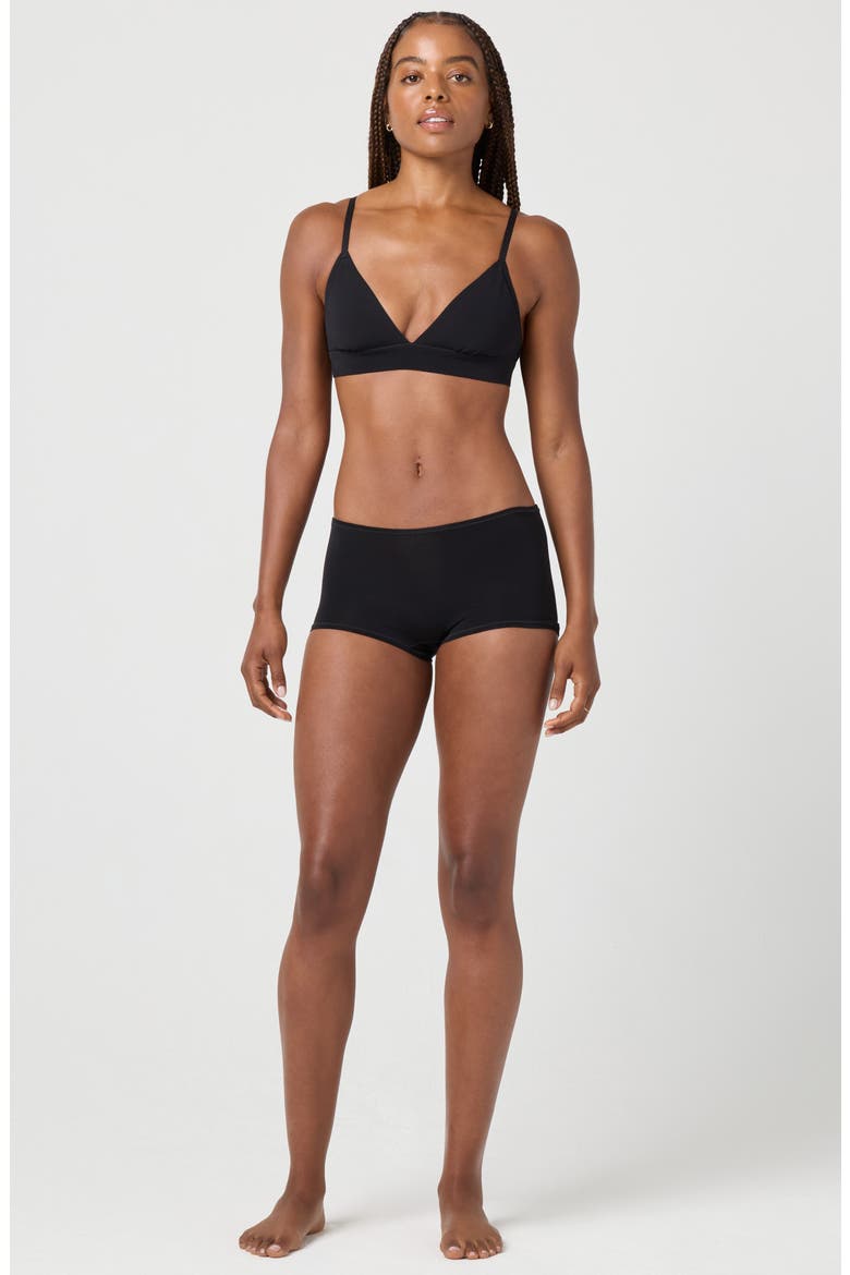 Triangle Bralette, Alternate, color, BLACK