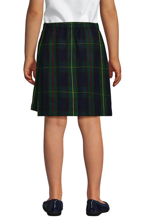Lands' End School Uniform Girls Plaid A Line Tab Skort Top Of Knee In Black