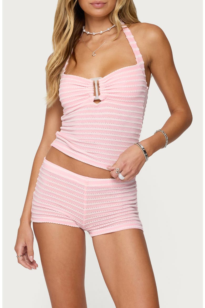 Lovina Stripe Halter Top, Main, color, LIGHT-PINK