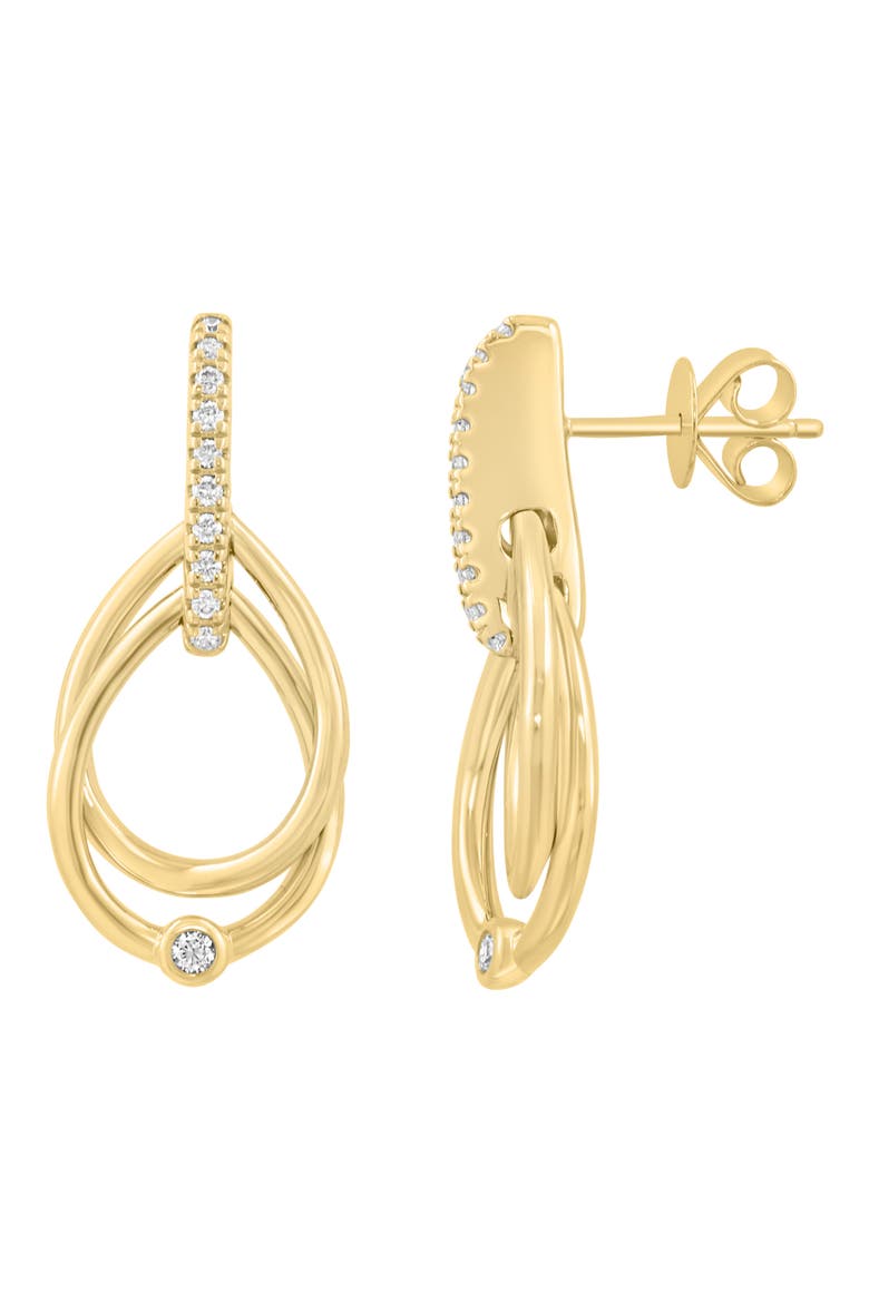 Lab Grown Diamond Oval Drop Earrings, Main, color, GOLD
