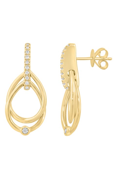 Lab Grown Diamond Oval Drop Earrings