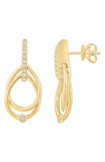 Lab Grown Diamond Oval Drop Earrings