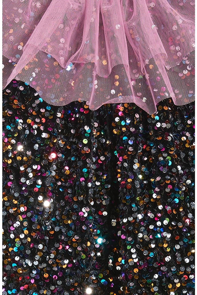 Kids' Dazzle Sequin Cape, Alternate, color, BLACK