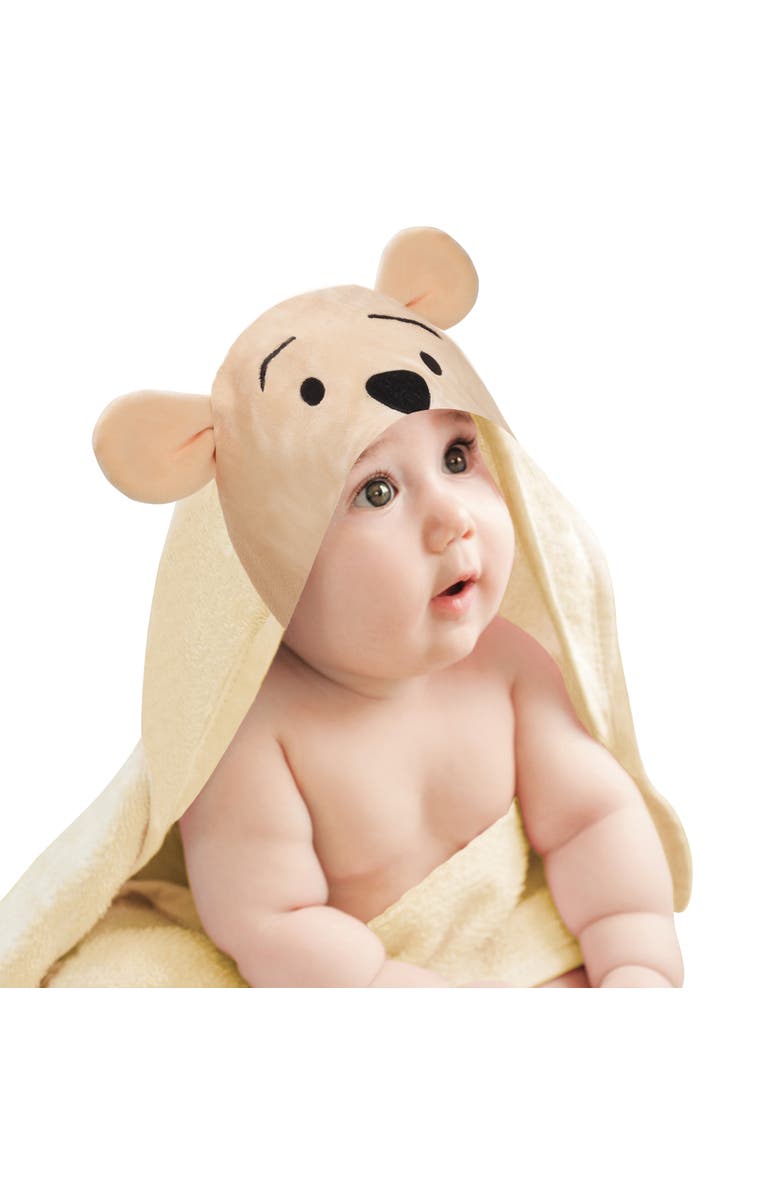 Lambs & Ivy Disney Baby Winnie the Pooh Cotton Hooded Baby Bath Towel, Main, color,