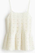 H&M Crochet-look Peplum Top