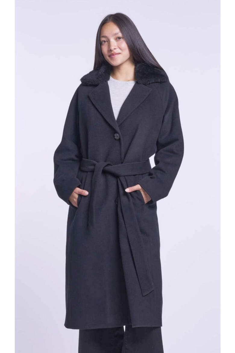 Maxi Wool Coat, Main, color, BLACK