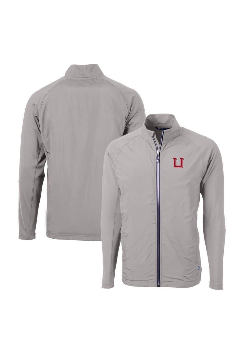 Men's Cutter & Buck Gray Utah Utes Adapt Eco Knit Hybrid Recycled Full-Zip Jacket, Alternate, color, Gray
