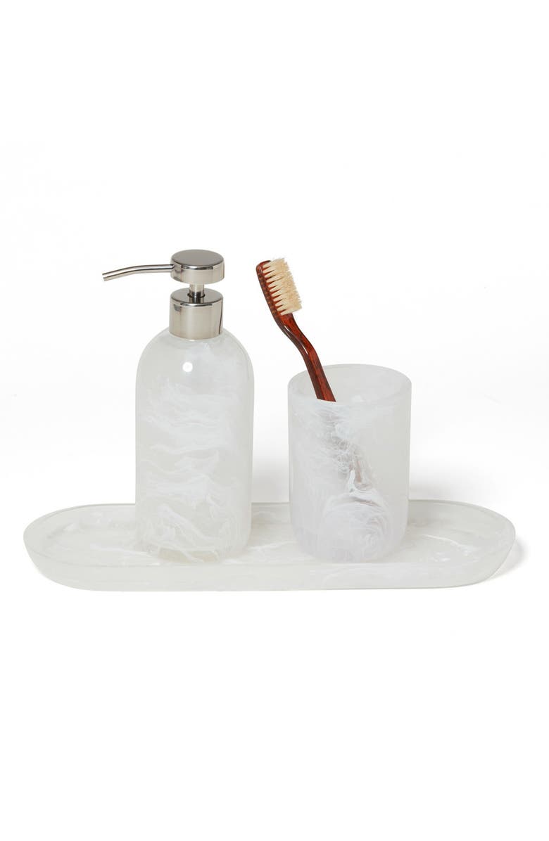 ROSELLI TRADING COMPANY Clouds 3-Piece Bathroom Set, Alternate, color, White