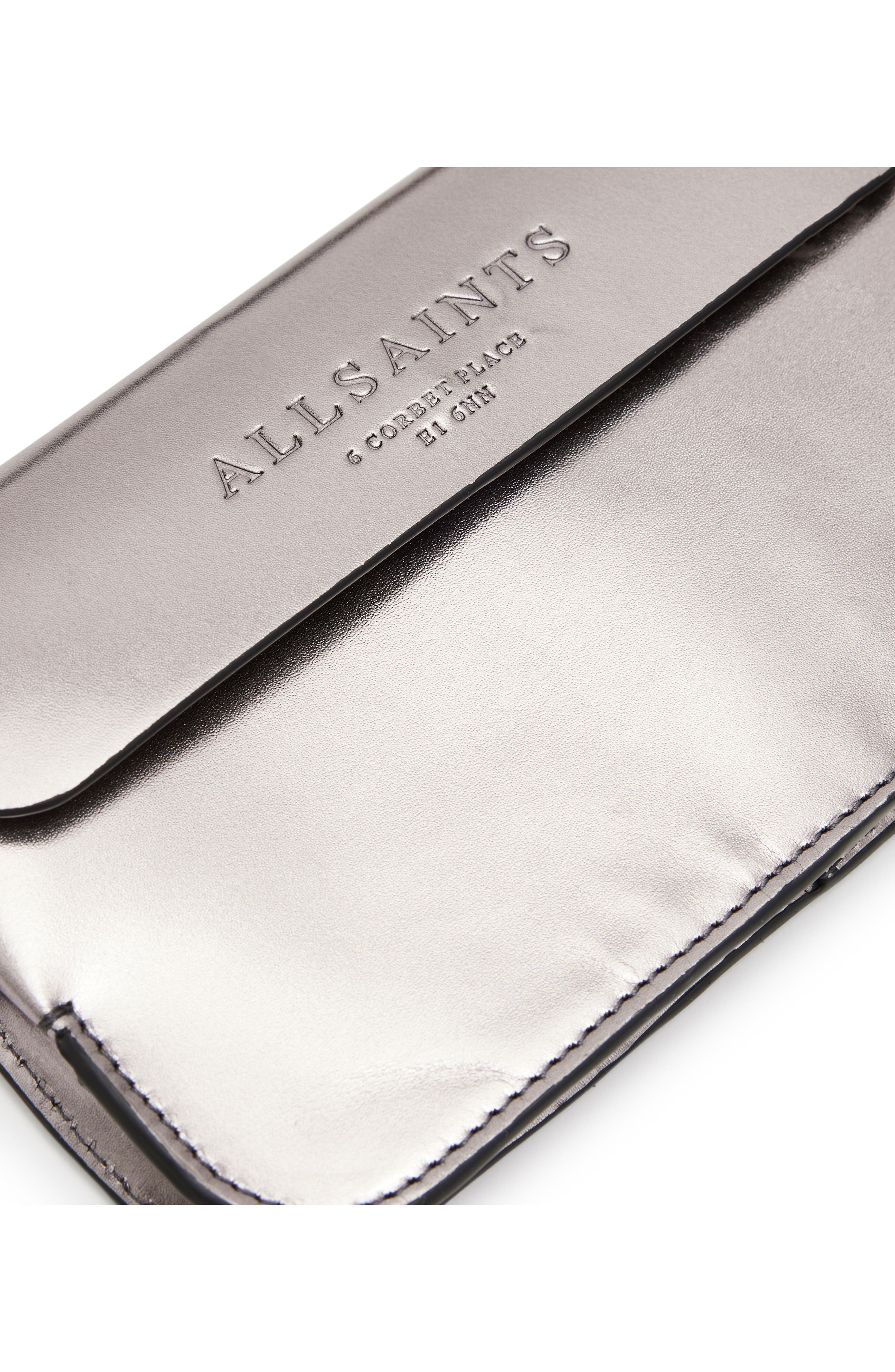 Zoe Leather Crossbody Bag, Alternate, color, PEWTER METALLIC