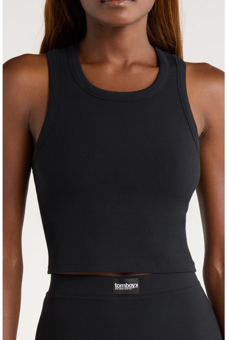 Rib Longline Sports Bra, Main, color, BLACK