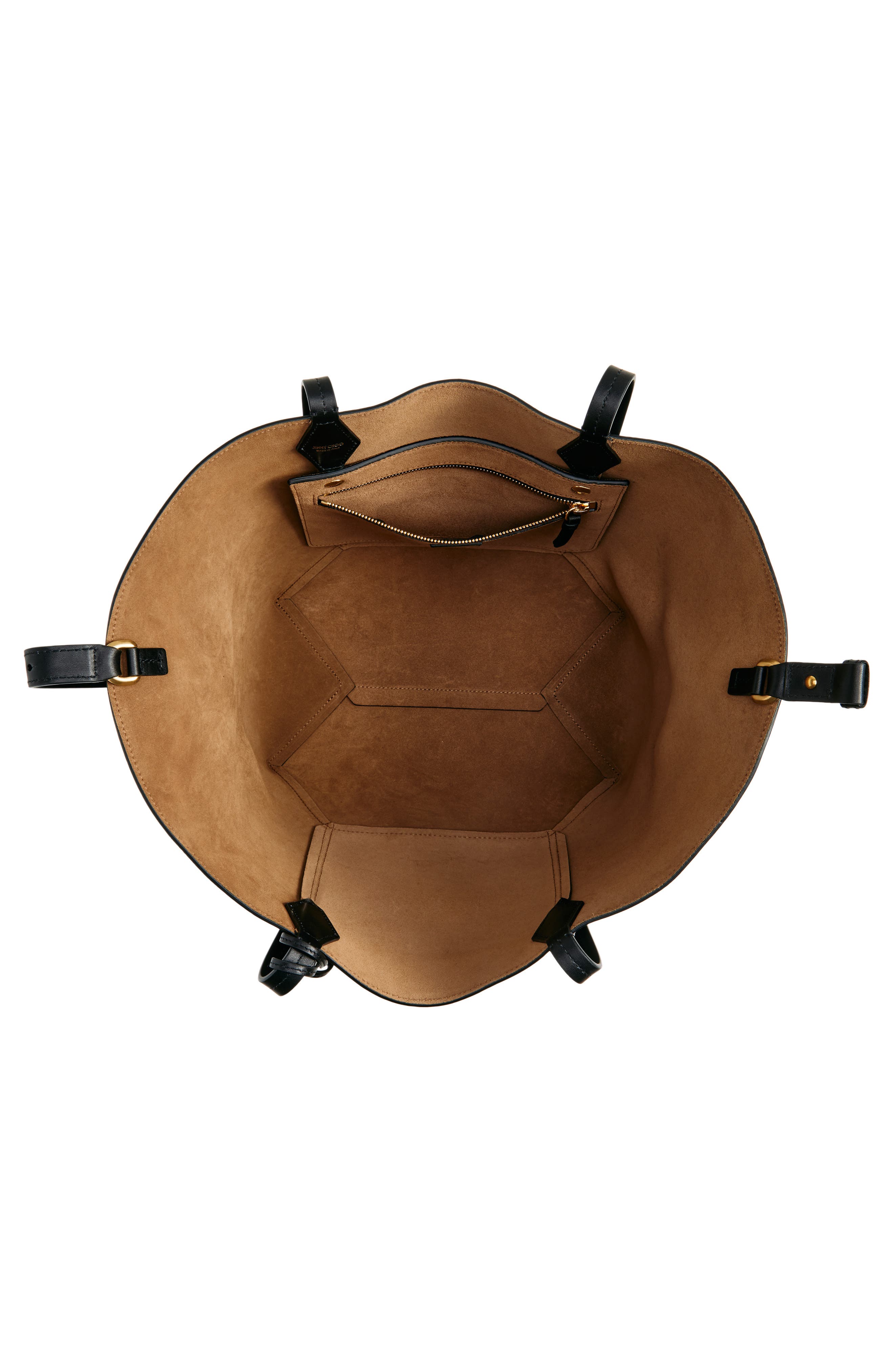 Jimmy Choo Medium Diamond Leather Tote, Alternate, color, Black