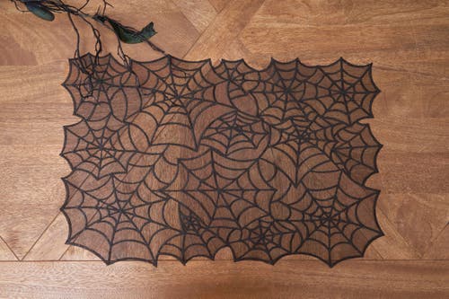 C & F Home C&f Home Spider Web Set Of 6 Rectangle Halloween Translucent Placemats 14" X 20" In Black