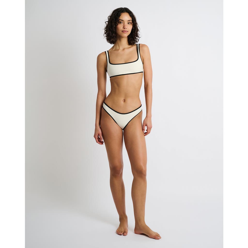 Shop Onia Milly Bikini Bottom In Egret/black