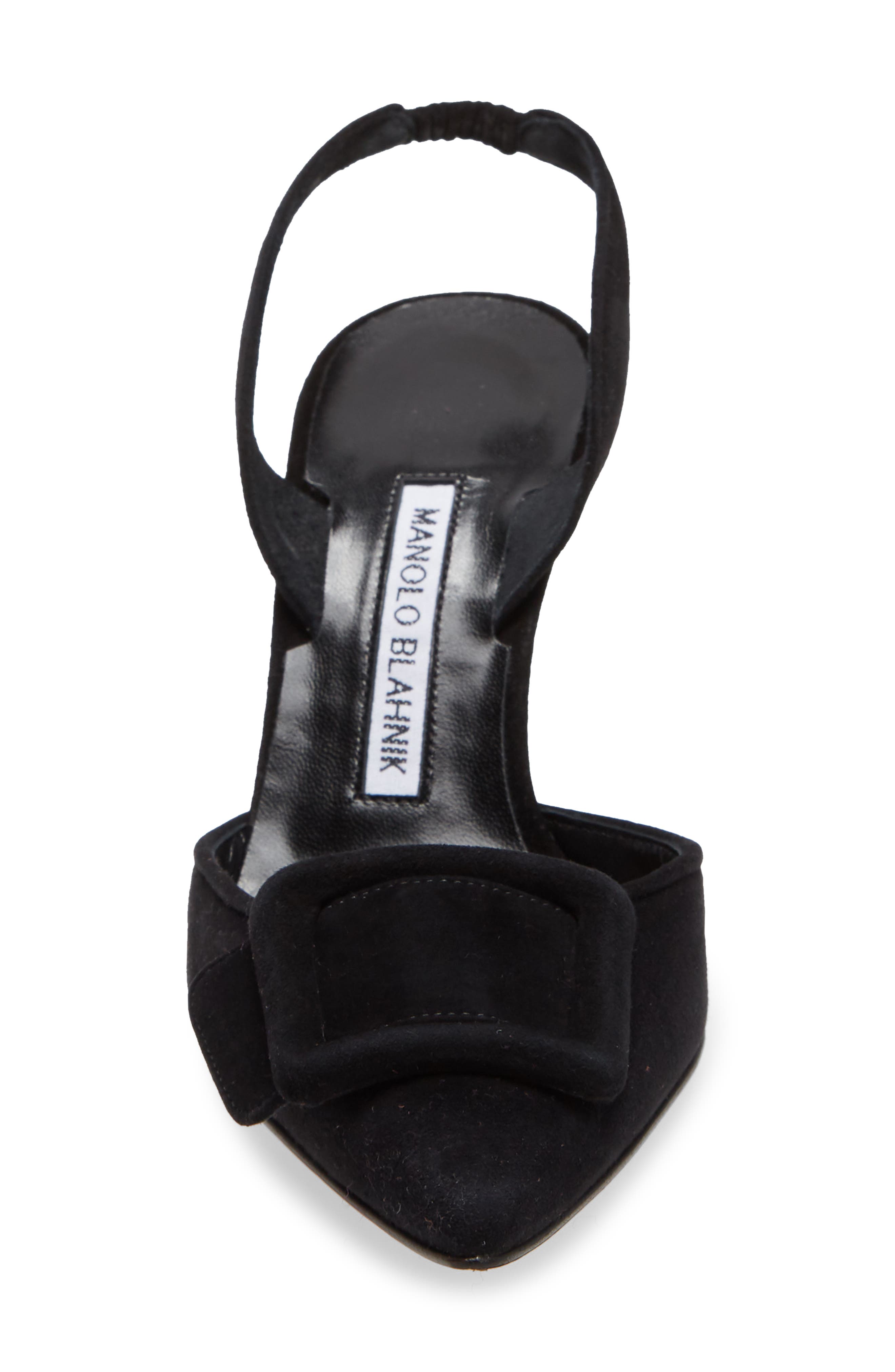 Manolo Blahnik Maysli Buckle Slingback Pointed Toe Pump, Alternate, color, 