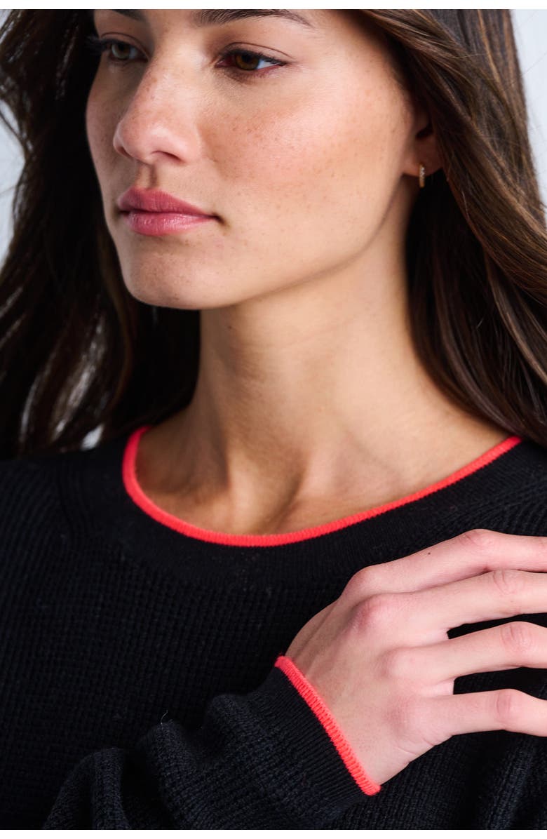 Lisa Todd Around Town Cotton Cashmere Sweater, Alternate, color, Black Fog