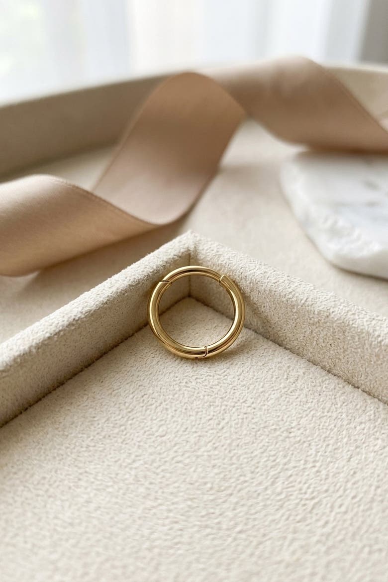 14K Gold Hoop Elegant Single Earring, Alternate, color, 14 K Yellow Gold