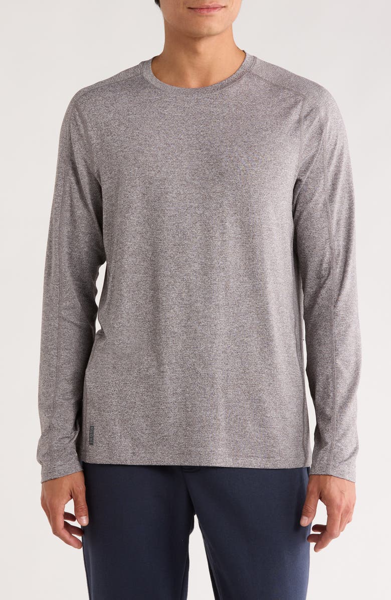Rhone Invictus Long Sleeve Training T-Shirt, Main, color, Gravel Heather