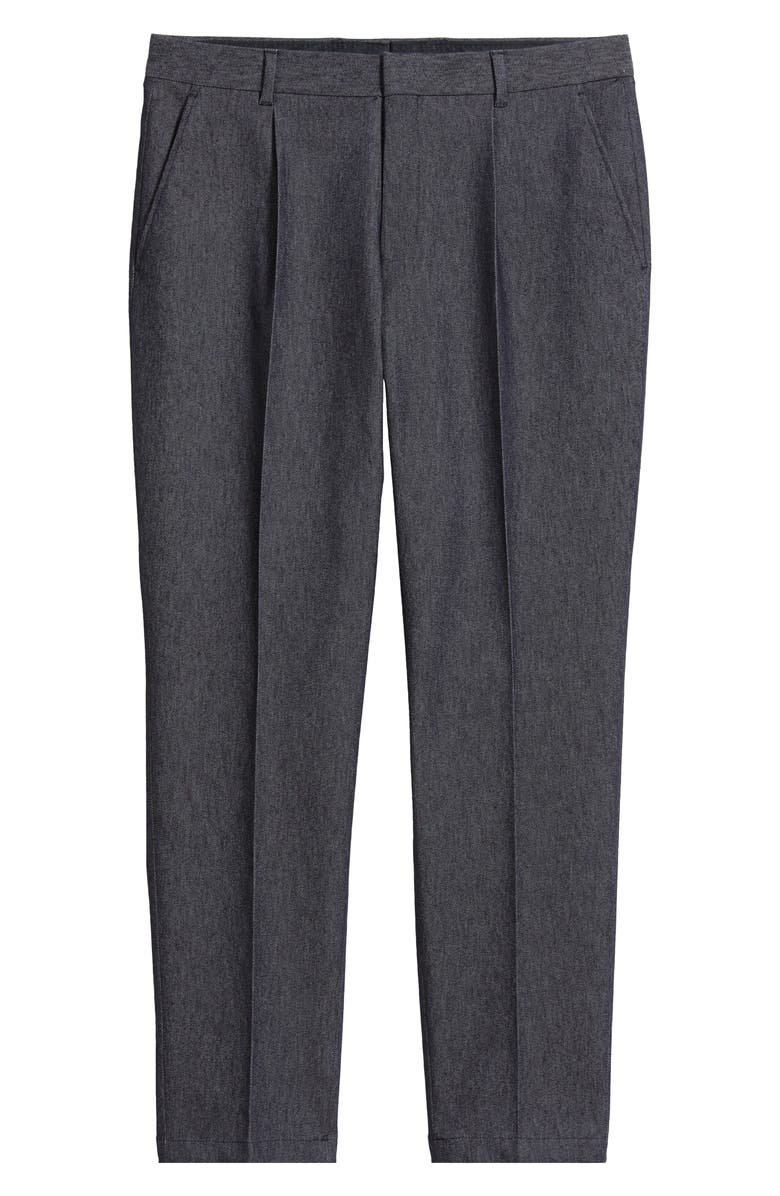 BOSS Perin Pleated Stretch Cotton & Virgin Wool Pants, Alternate, color, Dark Blue