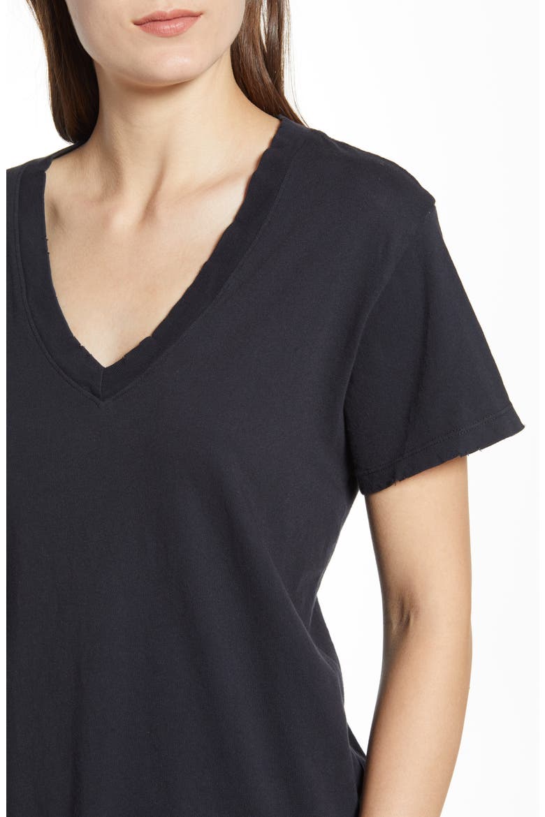 The Perfect V-Neck Tee, Alternate, color, CAVIAR
