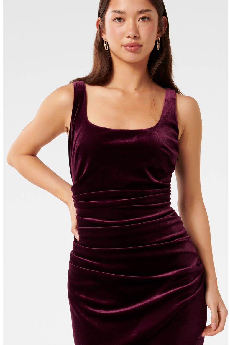 Masara Draped Velvet Gown, Alternate, color, BERRY