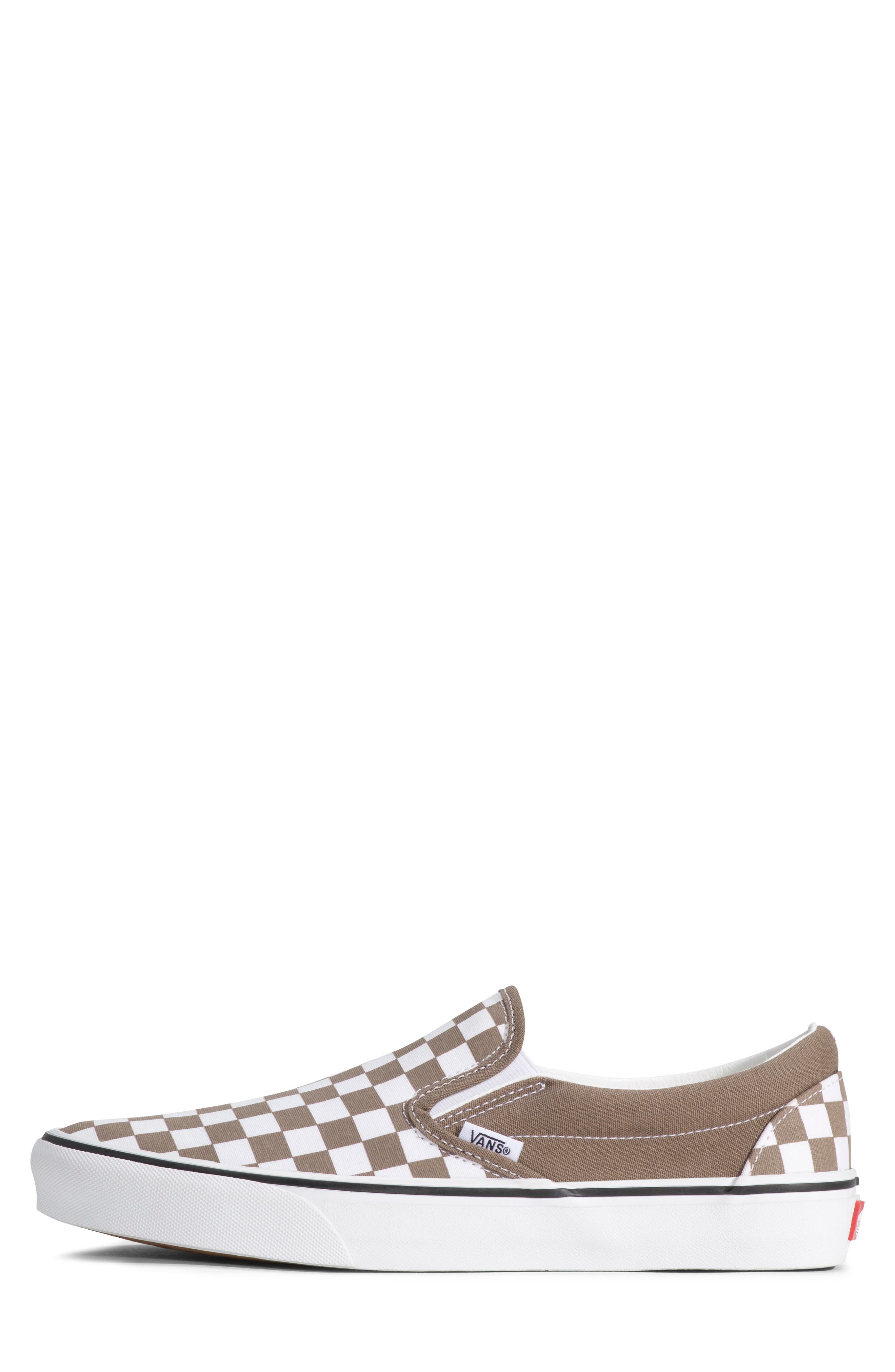 Vans Classic Slip-On Sneaker, Alternate, color, Checkerboard Walnut