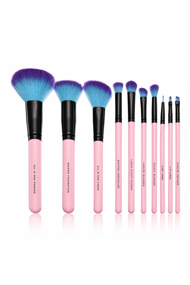 10-Piece Essential Brush Set, Alternate, color, PINK
