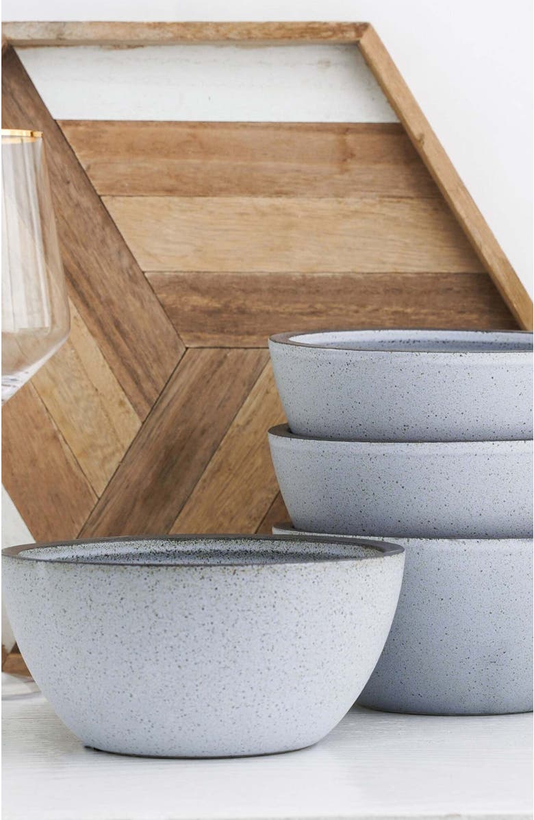 Stone Lain Tina Stoneware 4-Piece Bowl Set, Alternate, color, Blue And Gray