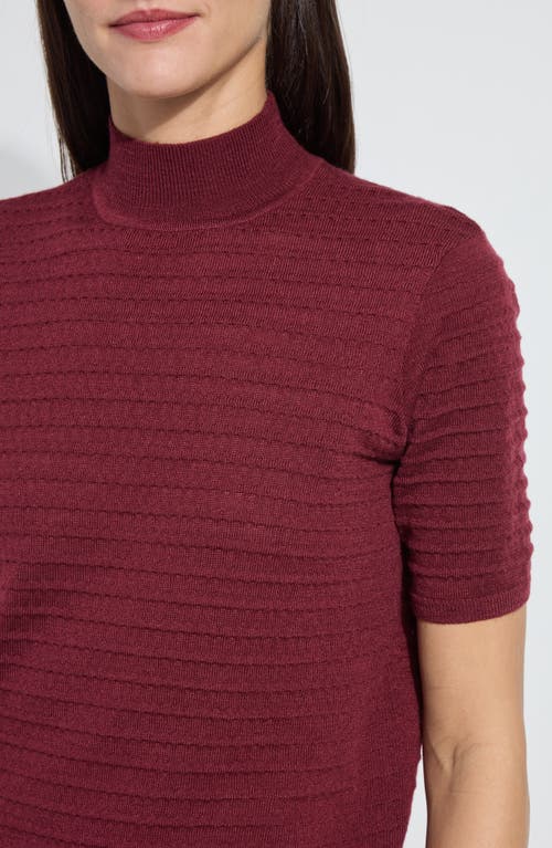 Lyssé Lysse Lottie Mock Neck Short Sleeve Sweater In Red