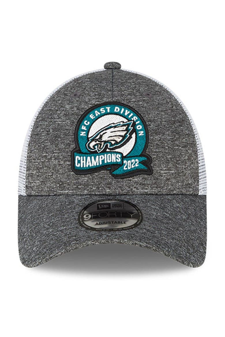 Men's New Era Heather Gray Philadelphia Eagles 2022 NFC East Division Champions Locker Room 9FORTY Adjustable Hat, Alternate, color, Heather Gray