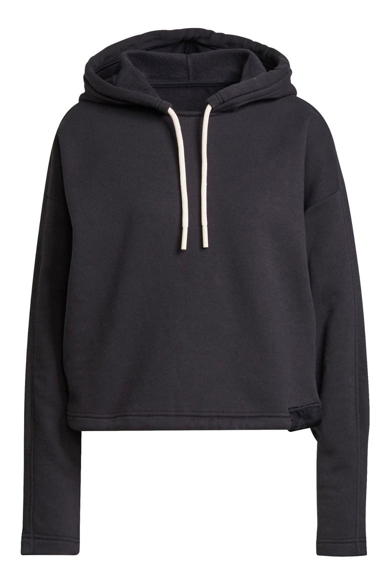 Women's Studio Lounge Fleece Crop Hoodie, Main, color, BLACK