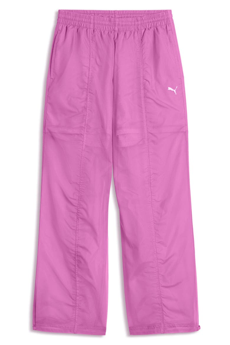 Dare To Nylon Ripstop Wide Leg Track Pants, Alternate, color, MAUVE POP