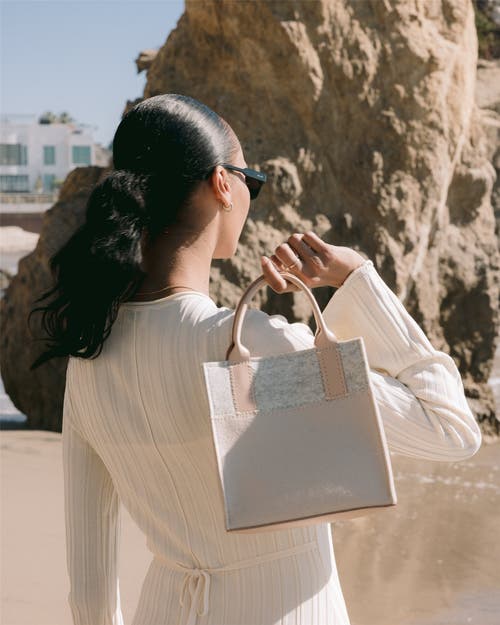 Graf & Lantz Graf Lantz Jaunt Merino Wool Mini Tote In Feather/heather White