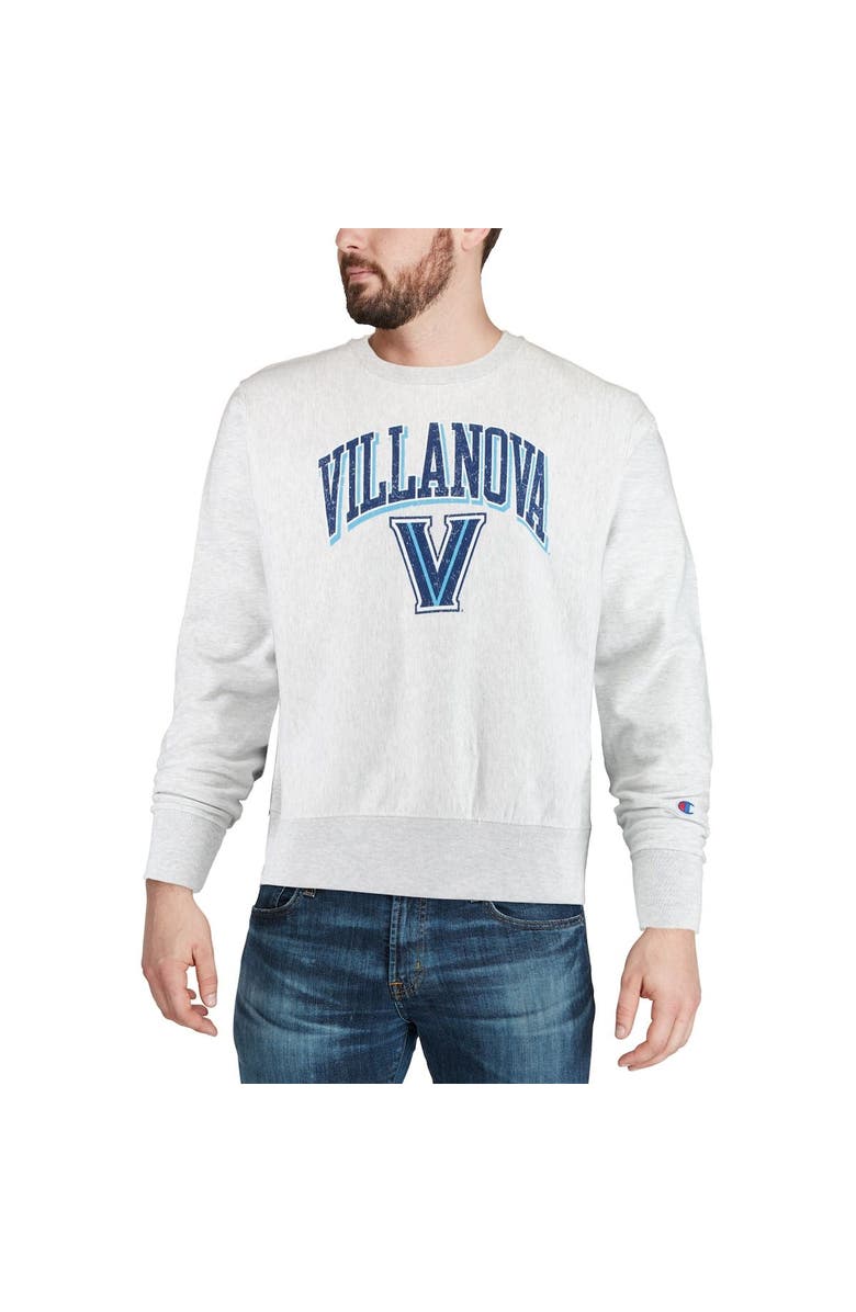 Champion Men's Champion Gray Villanova Wildcats Arch Over Logo Reverse Weave Pullover Sweatshirt, Alternate, color, 