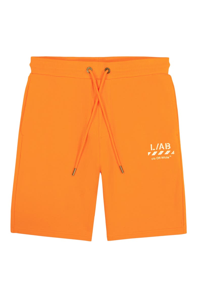 Diagonal Logo Cotton French Terry Sweat Shorts, Alternate, color, ORANGE TIGER