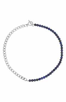 REBL Gender Inclusive Half Cuban Half Beaded Chain Necklace