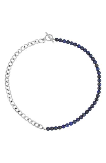 Rebl Gender Inclusive Half Cuban Half Beaded Chain Necklace