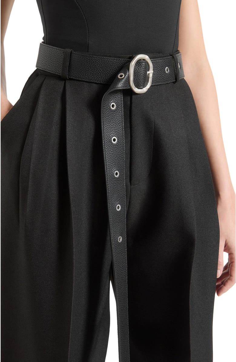 Manière De Voir Suzanne Tailored Trousers with Oversized Belt and Ankle Ties, Alternate, color,