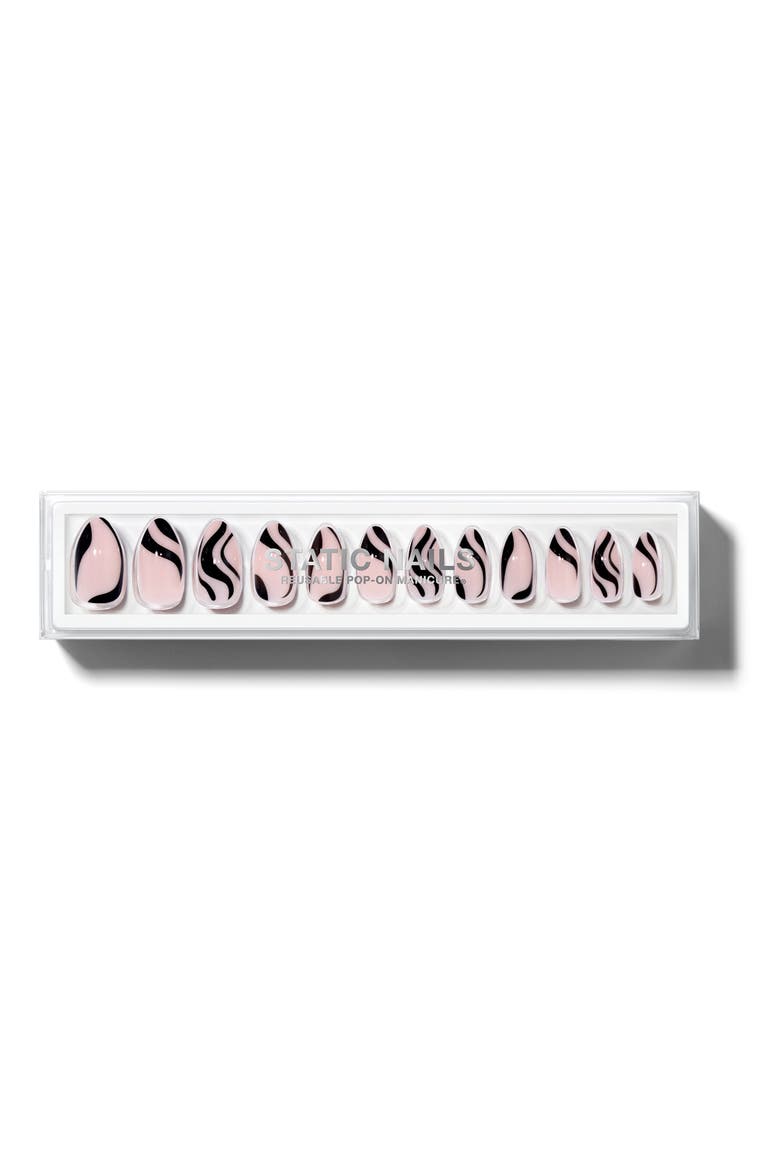 Almond Pop-On Reusable Manicure Set, Main, color, SWAY IN BLACK