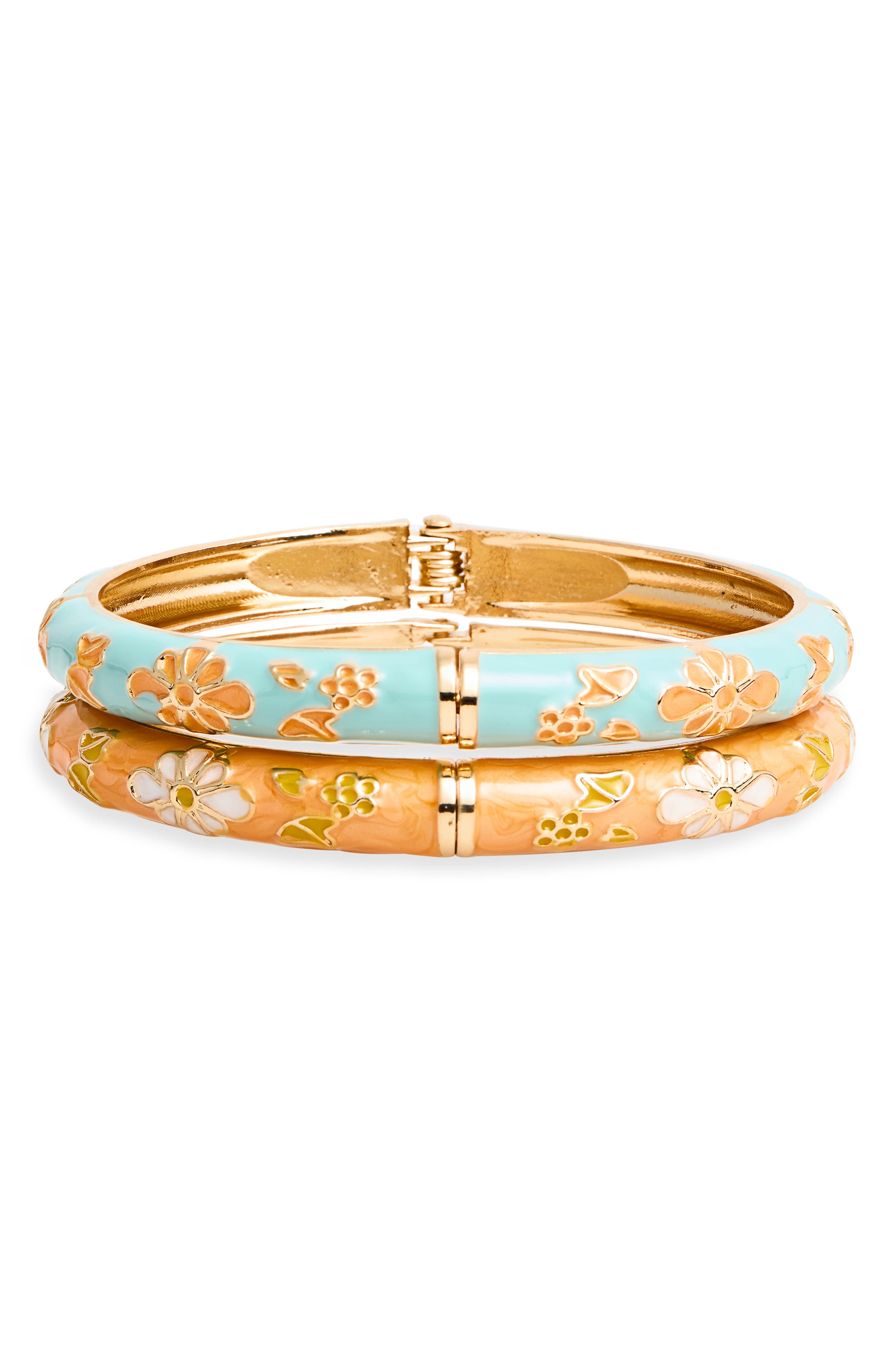 NATASHA 2-Pack Enamel Hinge Bracelets