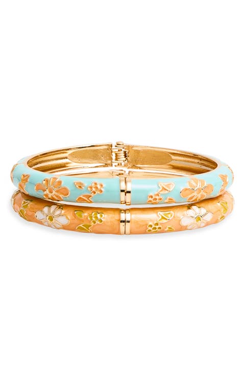 2-Pack Enamel Hinge Bracelets