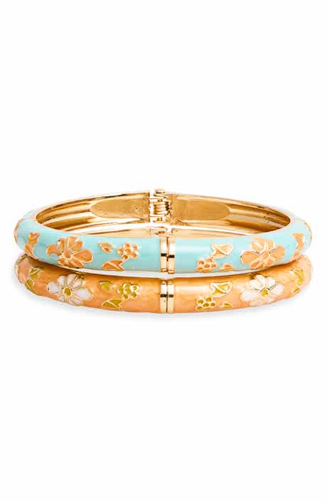 NATASHA 2-Pack Enamel Hinge Bracelets