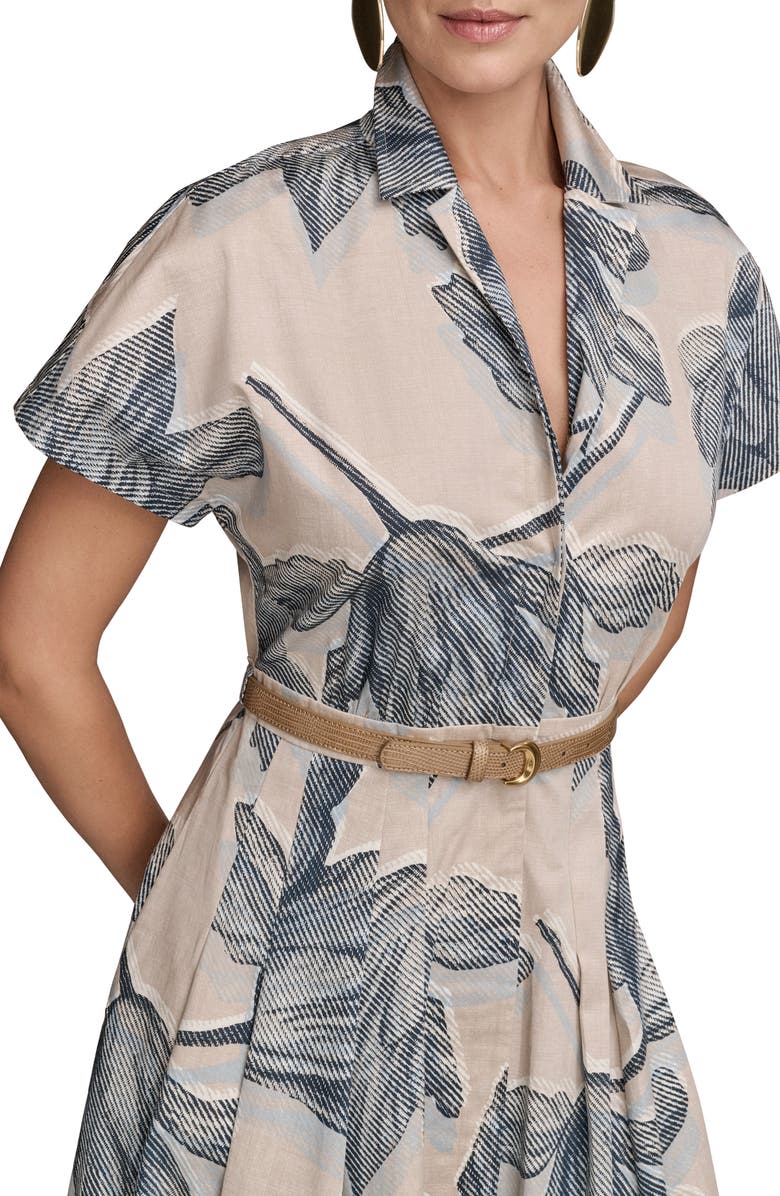 Donna Karan New York Floral Print Belted Midi Shirtdress, Alternate, color,