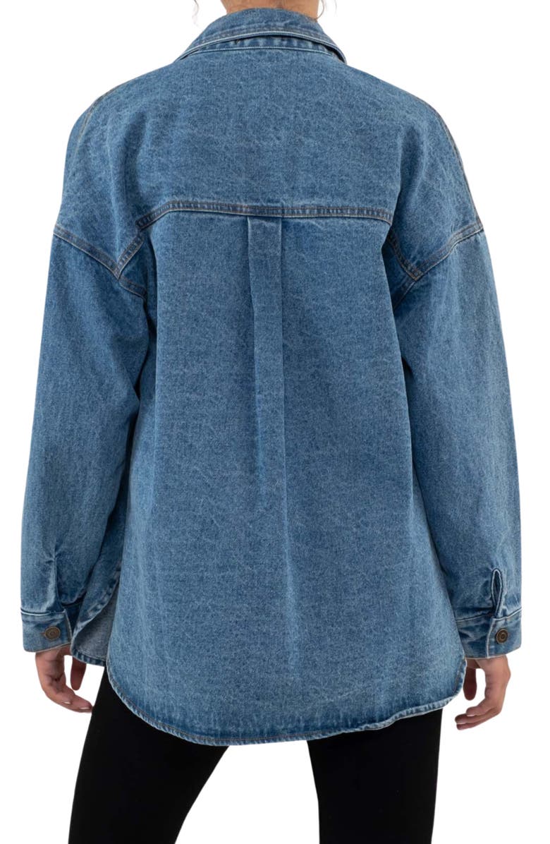 Blu Pepper Cotton Denim Shirt Jacket, Alternate, color, 