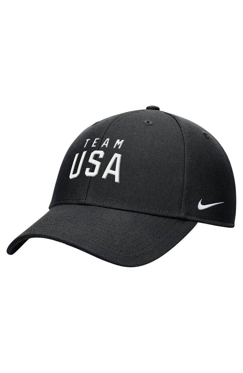 Nike Youth Nike Black Team USA Club Dri-FIT Ripstop Adjustable Hat, Main, color, Black