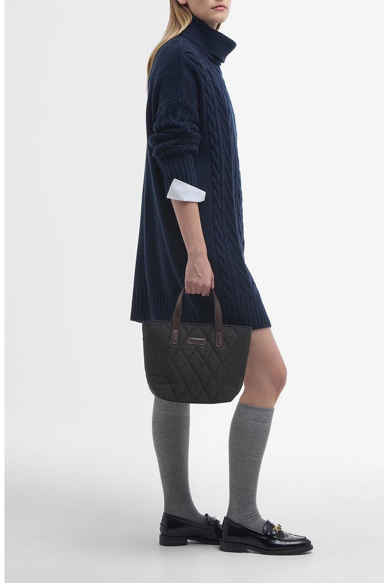 Beatrix Cable Stitch Long Sleeve Wool Blend Sweater Dress, Alternate, color, NAVY