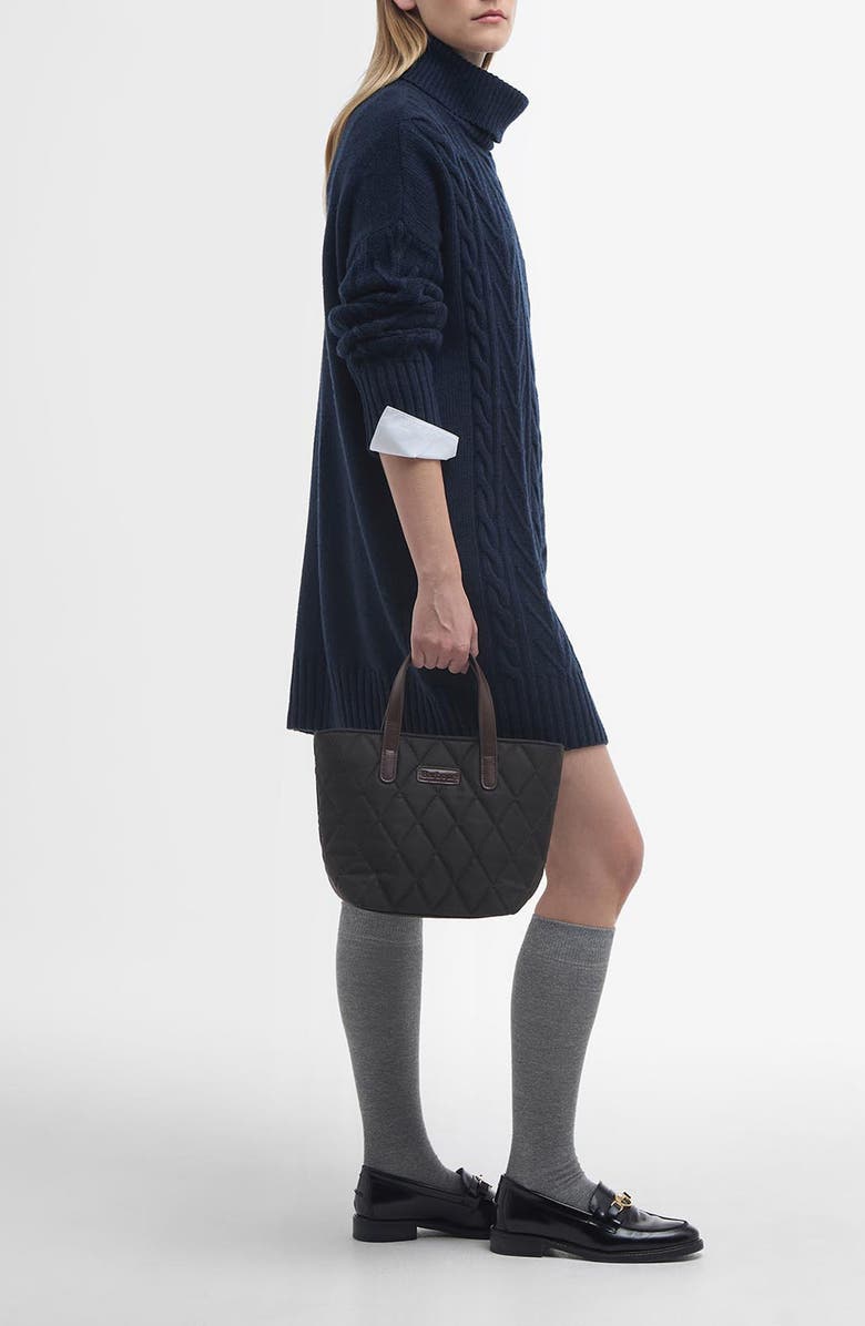 Barbour Beatrix Cable Stitch Long Sleeve Wool Blend Sweater Dress, Alternate, color, Navy