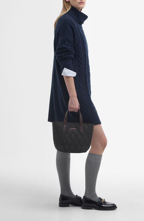 Barbour Beatrix Cable Stitch Long Sleeve Wool Blend Sweater Dress In Navy