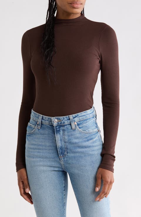 Henrietta Mock Neck Rib Top