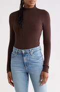 PAIGE Henrietta Mock Neck Rib Top